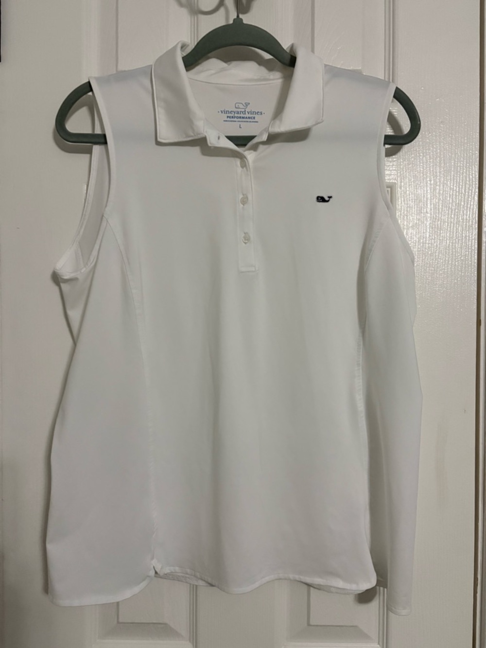 Vineyard Vines White Sleeveless Polo Tank with Whale Logo